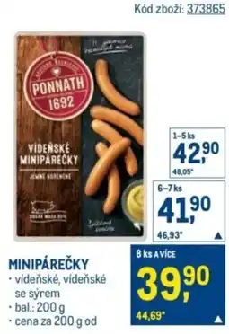 Makro Ponnath vídeňské minipárečky jemně kořeněné nabídka