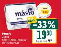 Billa máslo nabídka