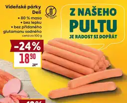 Billa Vídeňské párky Deli nabídka