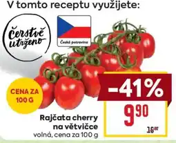 Billa Čerstvé utrženo rajčata cherry na větvičce nabídka