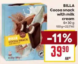 Billa Billa cocoa snack with milk cream nabídka
