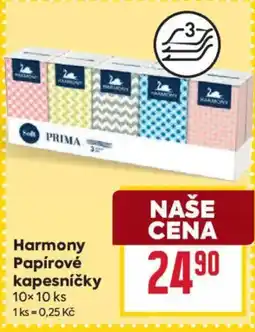 Billa Harmony papírové kapesničky nabídka