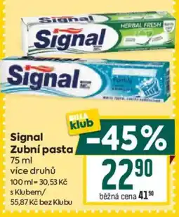 Billa Signal Zubní pasta nabídka