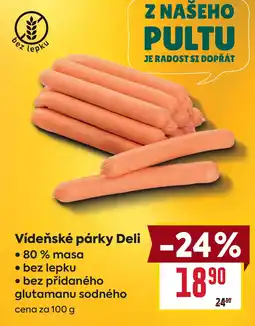 Billa Deli vídeňské párky nabídka