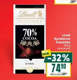 Billa Lindt Excellence Čokoláda nabídka