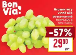 Billa Bon Via! Hrozny révy vinné bílé bezsemenné nabídka