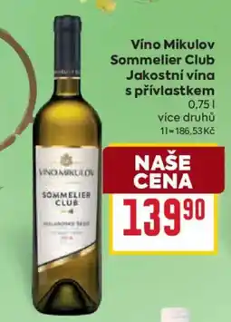 Billa Vino Mikulov Sommelier Club nabídka