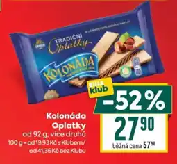 Billa Kolonáda Oplatky nabídka
