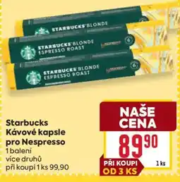 Billa Starbucks kávové kapsle pro Nespresso nabídka