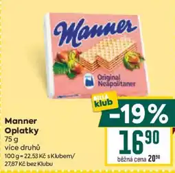 Billa Manner Oplatky nabídka