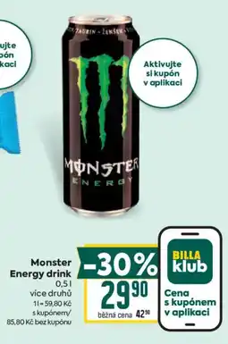Billa Monster Energy drink nabídka
