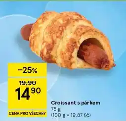 Tesco Croissant s párkem nabídka