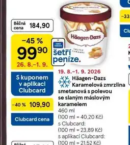 Tesco Häagen-Dazs Karamelová zmrzlina smetanová s polevou se slaným máslovým karamelem nabídka