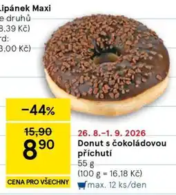 Tesco Donut s čokoládovou příchutí nabídka