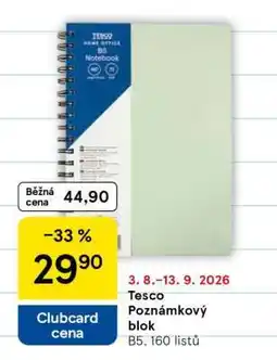 Tesco Tesco Poznámkový blok nabídka