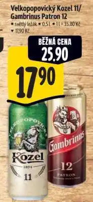 Albert Velkopopovický Kozel 11 Gambrinus Patron 12 nabídka