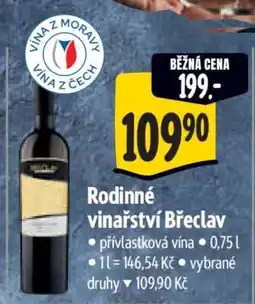 Albert Rodinné vinařství Břeclav nabídka