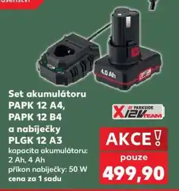 Kaufland Set akumulátoru PAPK 12 A4, PAPK 12 B4 a nabíječky PLGK 12 A3 nabídka