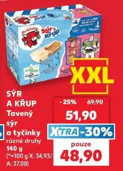 Kaufland SÝR A KŘUP Tavený sýr a tyčinky nabídka