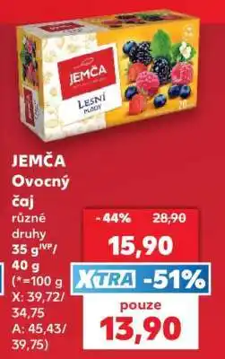 Kaufland Jemča ovocný čaj nabídka