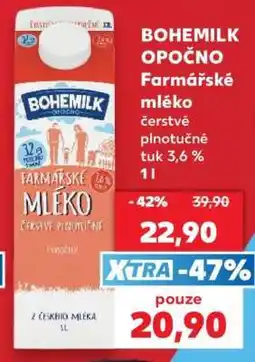 Kaufland BOHEMILK OPOČNO Farmářské mléko nabídka