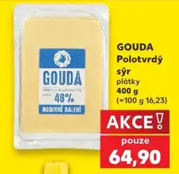 Kaufland GOUDA Polotvrdý sýr plátky 400 g nabídka
