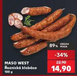 Kaufland MASO WEST Řeznická klobása nabídka
