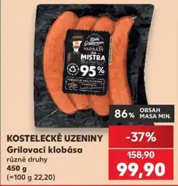 Kaufland KOSTELECKÉ UZENINY Grilovací klobása nabídka