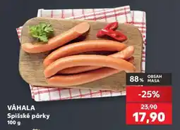 Kaufland VÁHALA Spišské párky nabídka