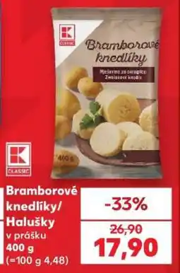 Kaufland Bramborové knedlíky/Halušky nabídka