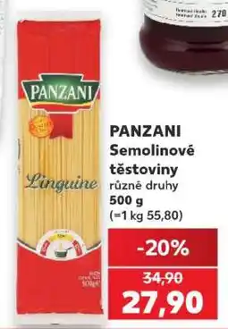 Kaufland Panzani semolinové těstoviny nabídka