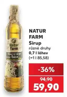 Kaufland Natur Farm sirup nabídka