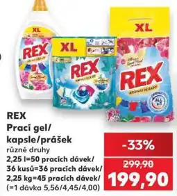 Kaufland REX Prací gel/kapsle/ prášek nabídka