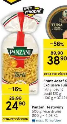 Tesco Panzani Těstoviny nabídka