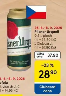Tesco Pilsner Urquell nabídka