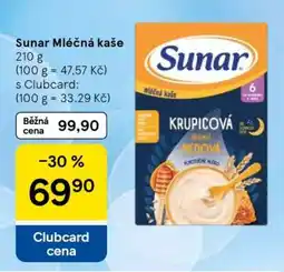 Tesco Sunar mléčná kaše nabídka