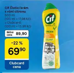 Tesco Cif Čisticí krém s vůní citronu nabídka