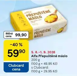 Tesco Alfa Přepuštěné máslo nabídka