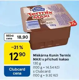 Tesco Mlékárna Kunín Termix MAXI s příchutí kakao nabídka