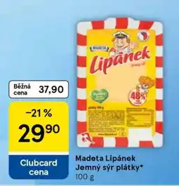 Tesco Madeta Lipánek Jemný sýr plátky nabídka