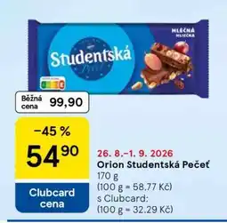 Tesco Orion Studentská pečeť nabídka