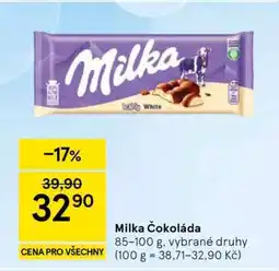 Tesco Milka Čokoláda nabídka