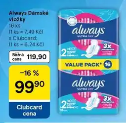 Tesco Always Dámské vložky nabídka