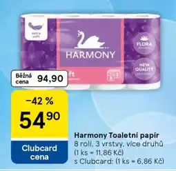 Tesco Harmony toaletní papír nabídka