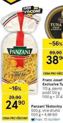 Tesco Panzani Těstoviny nabídka