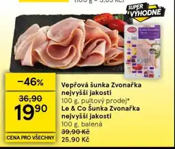Tesco Vepřová šunka Zvonařka nejvyšší jakosti nabídka