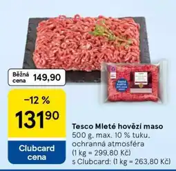 Tesco Tesco Mleté hovězí maso nabídka