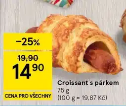 Tesco Croissant s párkem nabídka