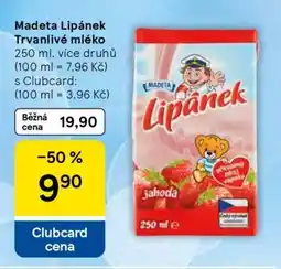 Tesco Madeta Lipánek Trvanlivé mléko nabídka