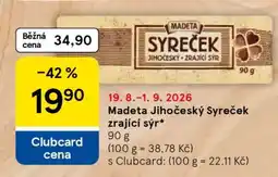 Tesco Madeta Jihočeský Syreček zrající sýr nabídka